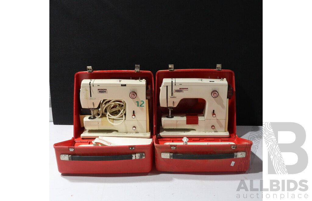 Pair of Bernina Minimatic 807 Sewing Machines in Cases