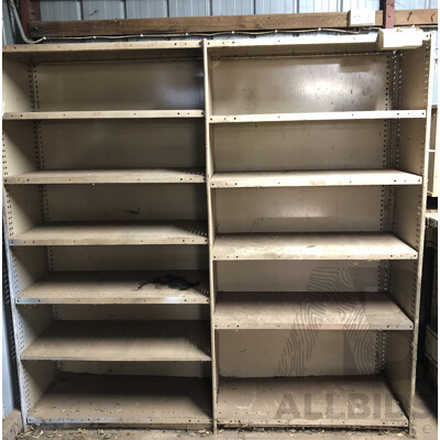 Three Bays of Metal Shelving