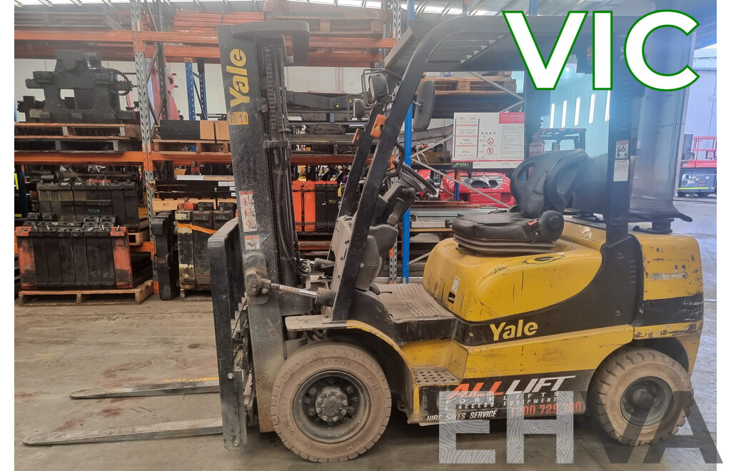 2007 YALE GLP25RK 2.5 Tonne LPG Forklift 4.5 FSV
