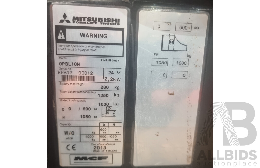 2013, 1.3 Tonne Mitsubishi - OPBL10N, Stock Picker