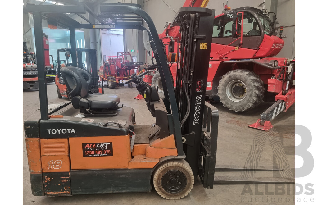 2008, Toyota 7FBE-18 Electric Forklift