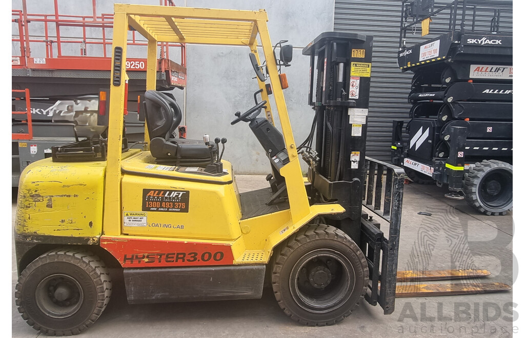 2002, 3.0 Tonne LPG Hyster H3.00DX Forklift 4.3M TSU - ALH301