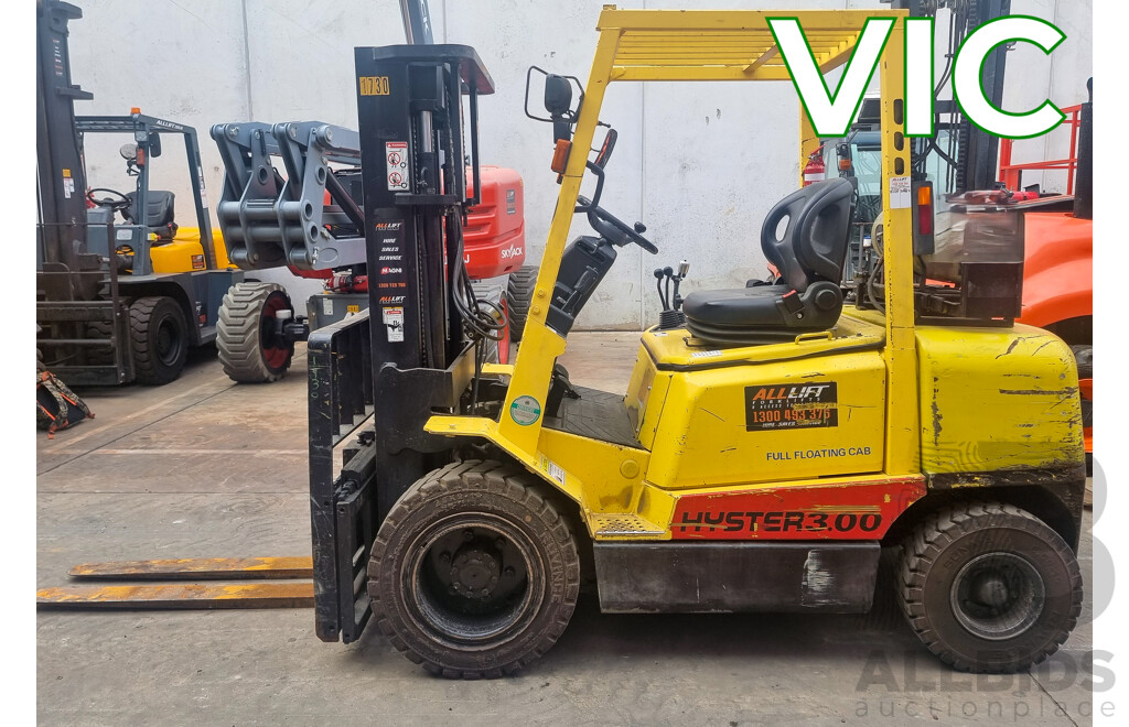 2002, 3.0 Tonne LPG Hyster H3.00DX Forklift 4.3M TSU - ALH301