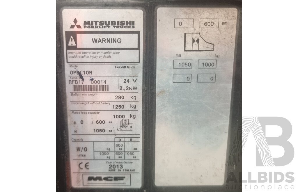 2013, 1.3 Tonne Mitsubishi - OPBL10N, Stock Picker