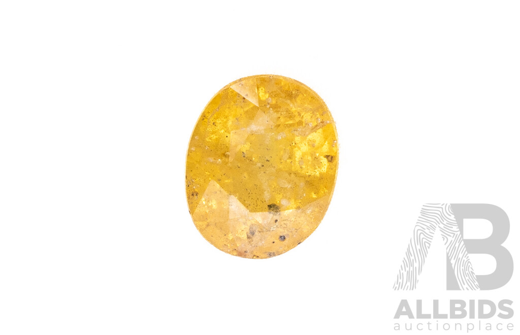 Yellow Sapphire, Unset Natural Oval Cut, 1.25ct