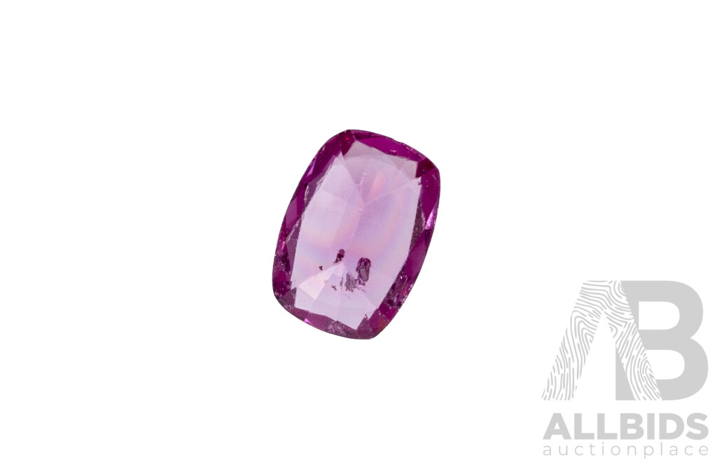 Sapphire, Natural Pinkish-Purple Cushion Cut Gemstone, 0.21ct