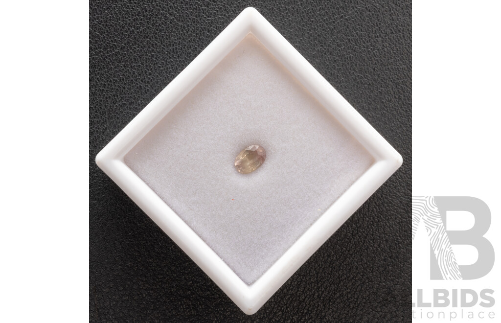 Sapphire, Natural Oval Cut Peach Coloured Gemstone, 0.75ct