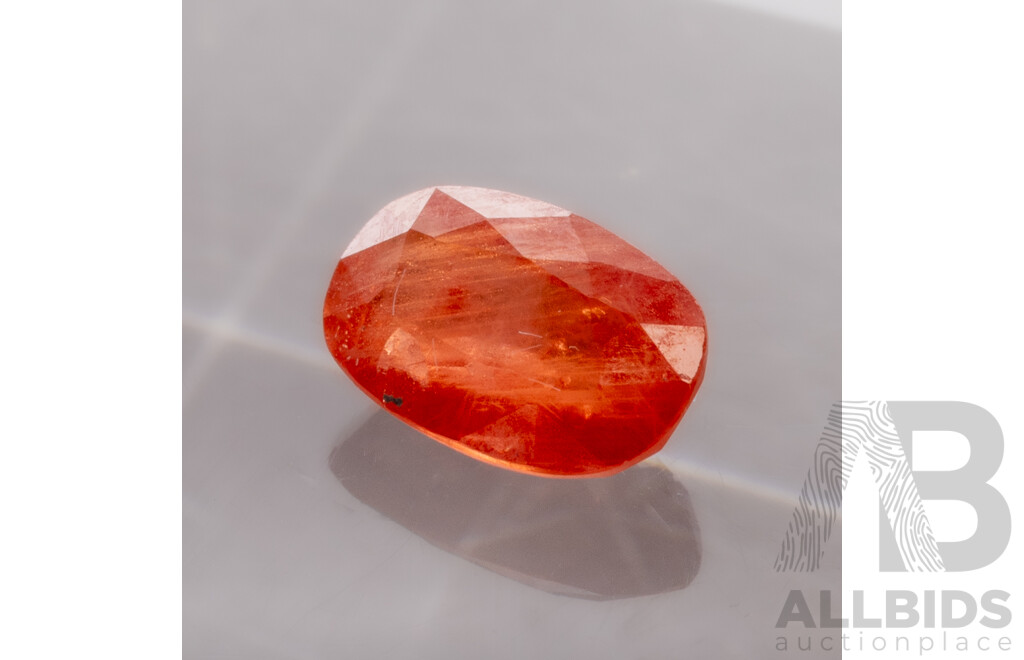 Orange Sapphire, Natural Oval Cut Gemstone, 1.05ct