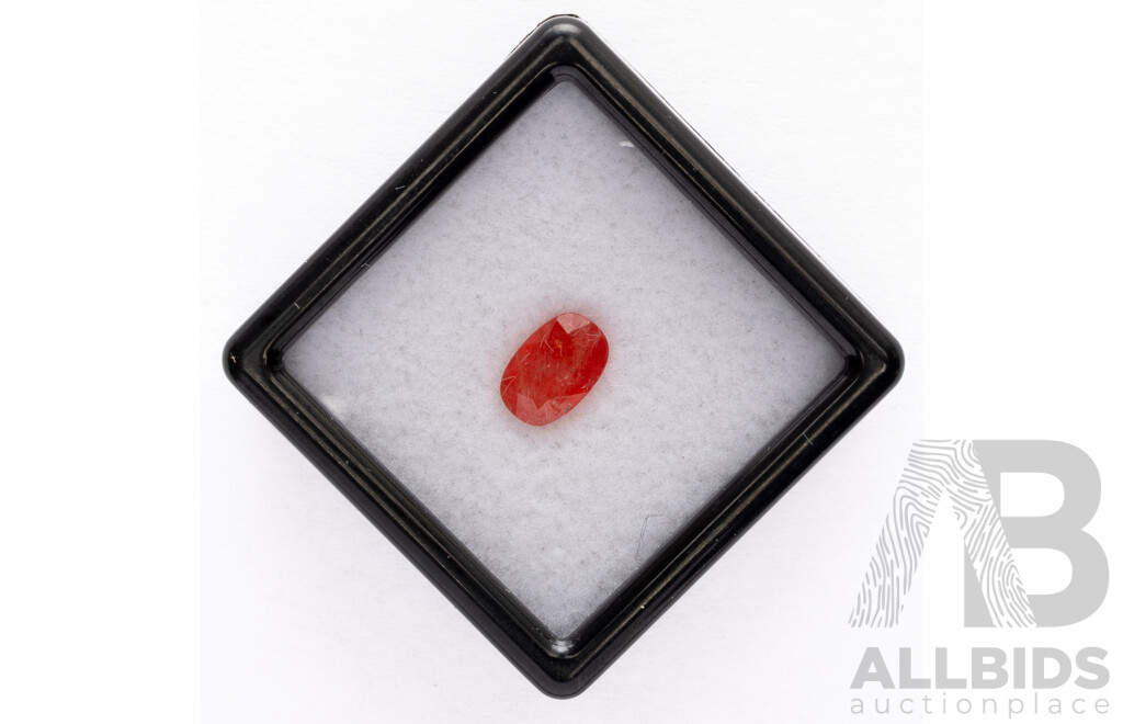 Orange Sapphire, Natural Oval Cut Gemstone, 1.05ct