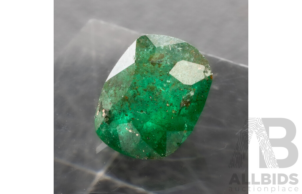 Emerald, Natural Unset Cushion Cut Gemstone, 1.0ct