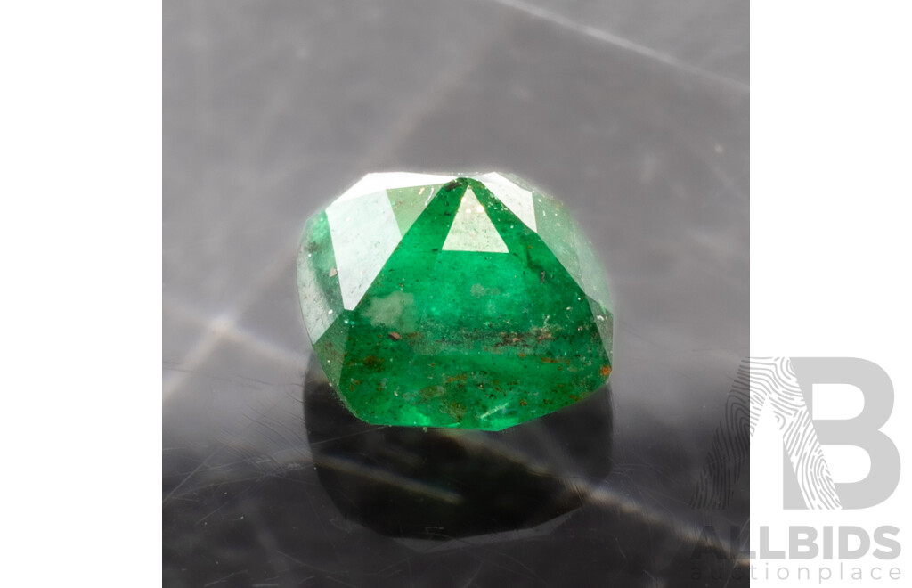 Emerald, Natural Unset Cushion Cut Gemstone, 1.0ct