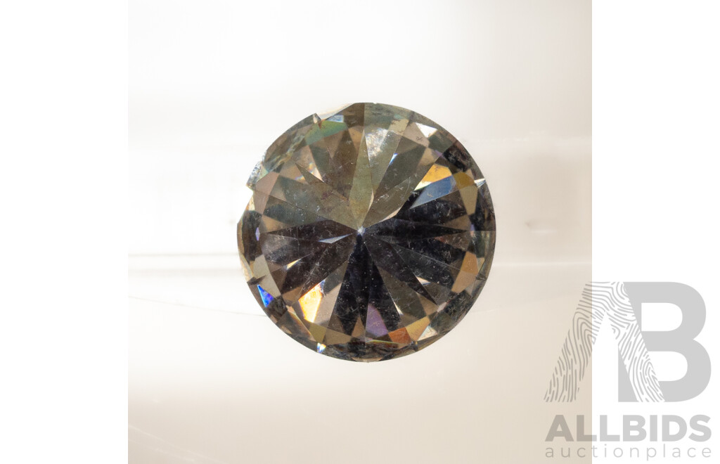 Moissanite, Unset 2.0ct Round Brilliant Cut Gemstone with GRA Report, Dark Ash Colour