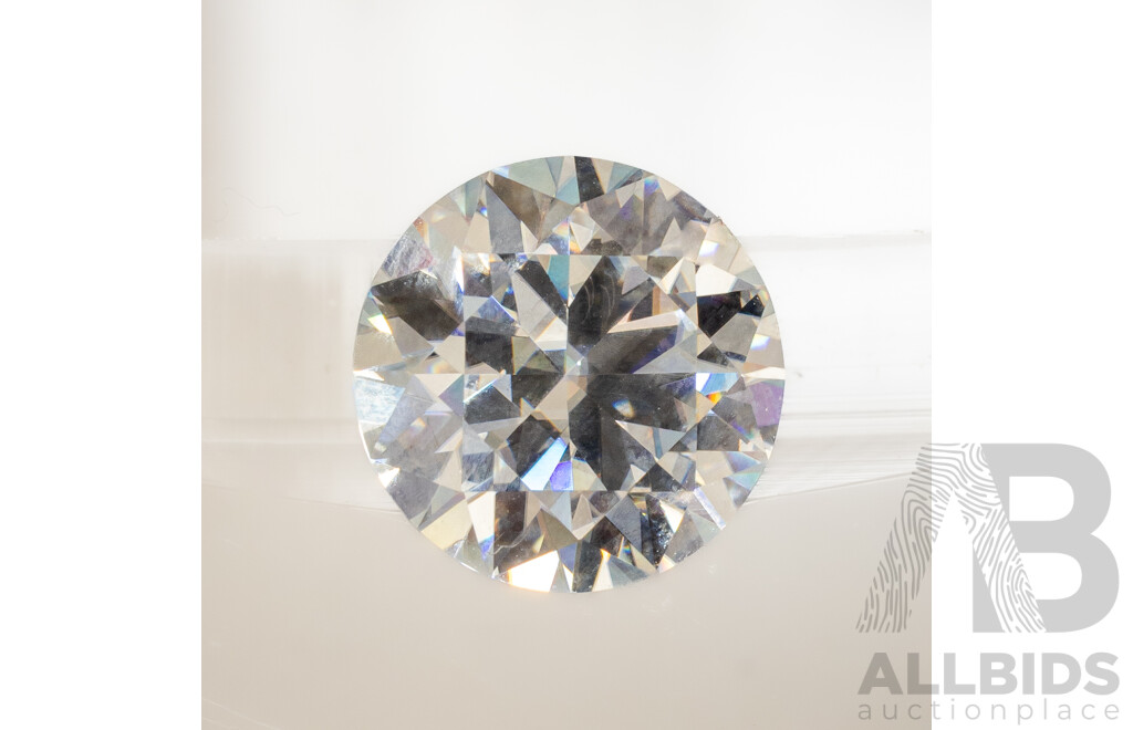 Moissanite, Unset 2.5ct Round Brilliant Cut Gemstone with GRA Report, Colour D