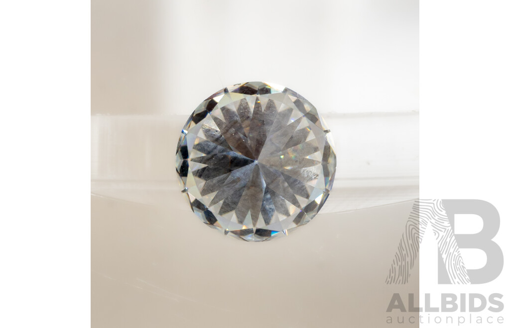 Moissanite, Unset 2.5ct Round Brilliant Cut Gemstone with GRA Report, Colour D