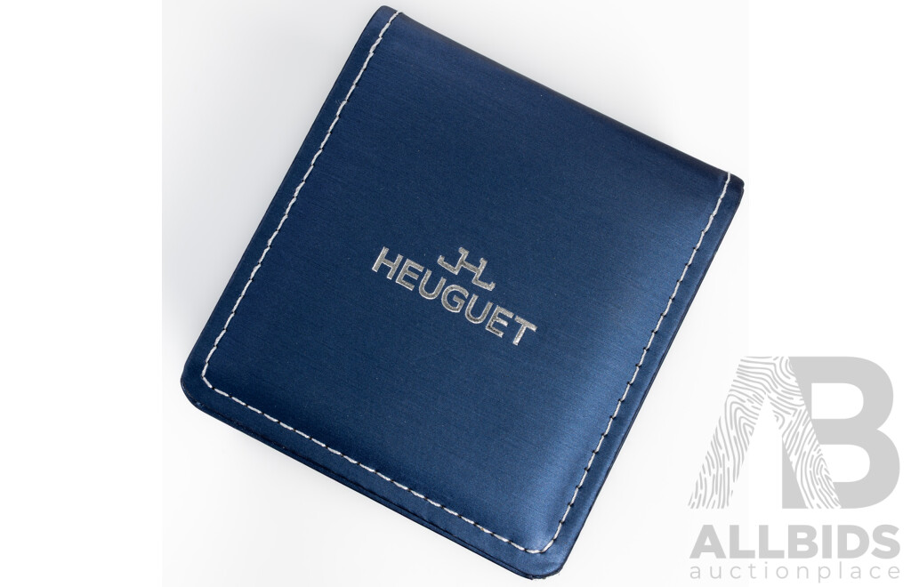 Heuguet Gridmaster WR30 Watch, Silver/White, 44mm, HEU602 - NEW