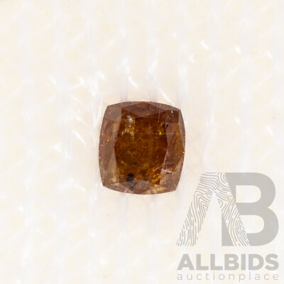 Diamond, 0.27ct Natural Unset Fancy Orangy Yellow Cushion Cut Gemstone, with AIG Certificate