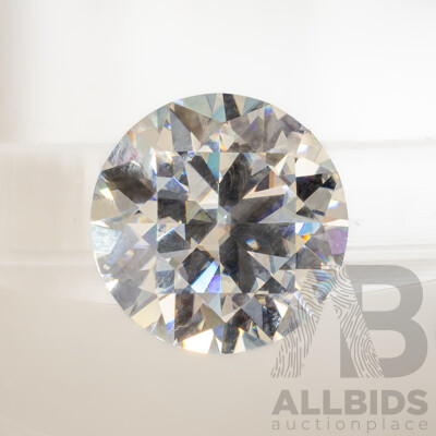 Moissanite, Unset 2.5ct Round Brilliant Cut Gemstone with GRA Report, Colour D