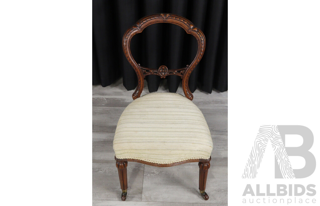 Set of Four Mahogany Balloon Back Parlour Chairs