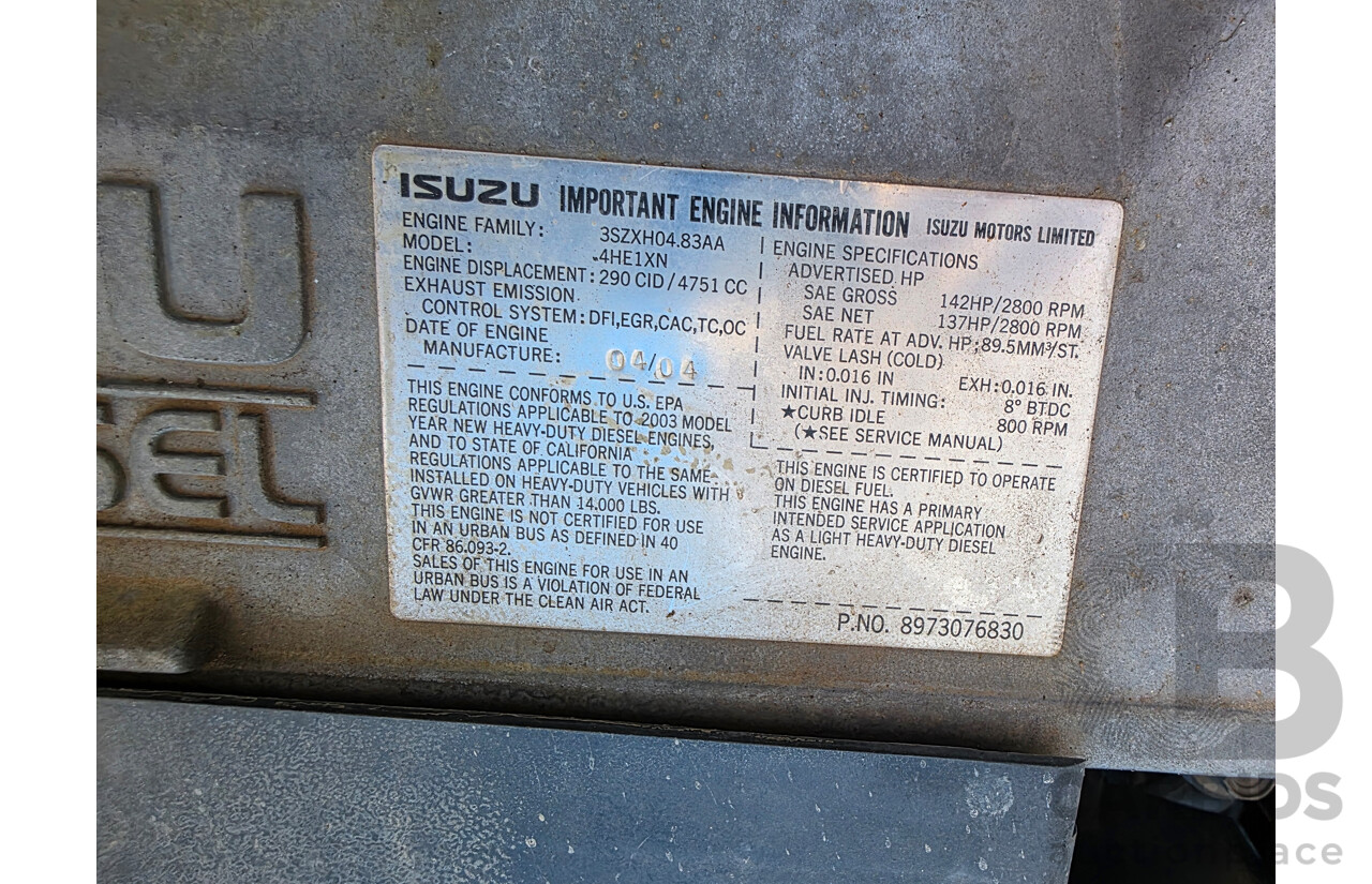 05/2004 Isuzu NPR 250 Medium Pantech  Turbo Diesel 4.7L