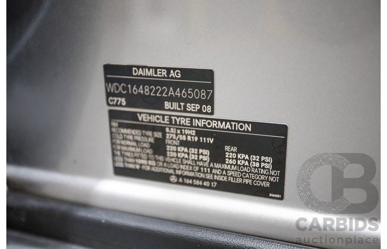 7/2009 Mercedes Benz GL320 CDI 164 4d Wagon Cubanite Silver Metallic Turbo Diesel V6 3.0L - 7 Seater