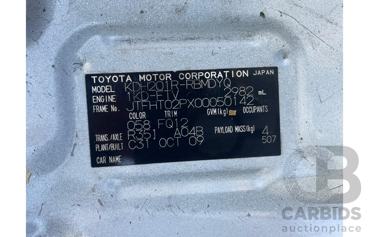 11/2009 Toyota Hiace LWB KDH201R MY07 Upgrade 4d Van Black / Beige Turbo Diesel 3.0L
