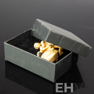 Chinese Carved Ivory Figure of Couple Engaged in Erotic Activity