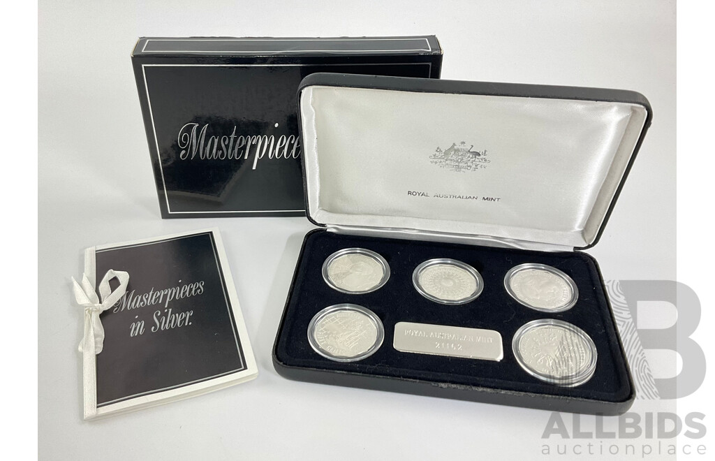Australian RAM Masterpieces in Silver Five Proof Fifty Cent Coin Set .925