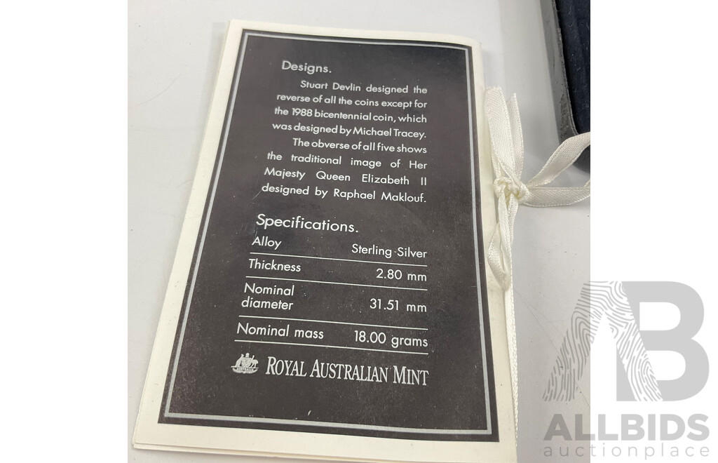 Australian RAM Masterpieces in Silver Five Proof Fifty Cent Coin Set .925