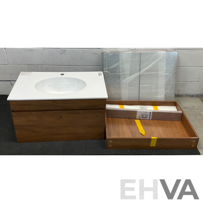 CAESAR Bathroom Set - EH05382A Base & LF5026 Basin & Mirror Cabinet & Cabinet
