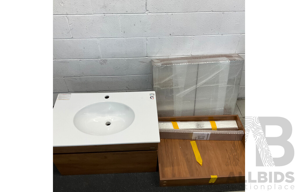 CAESAR Bathroom Set - EH05382A Base & LF5026 Basin & Mirror Cabinet & Cabinet