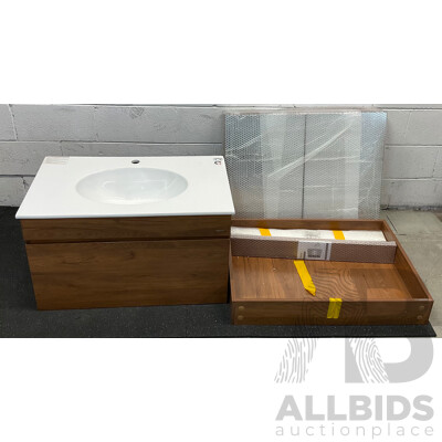 CAESAR Bathroom Set - EH05382A Base & LF5026 Basin & Mirror Cabinet & Cabinet