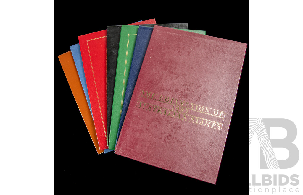 Australian Annual Stamp Albums Consecutive 1981 to 1987 - Face Value $155