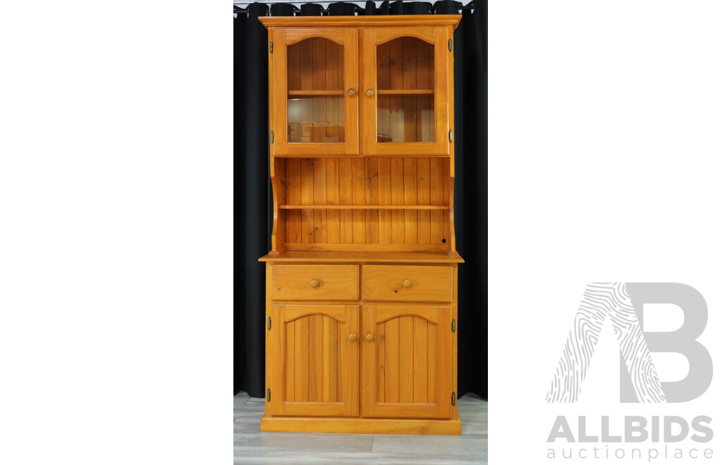 Modern Pine Buffet with Hutch