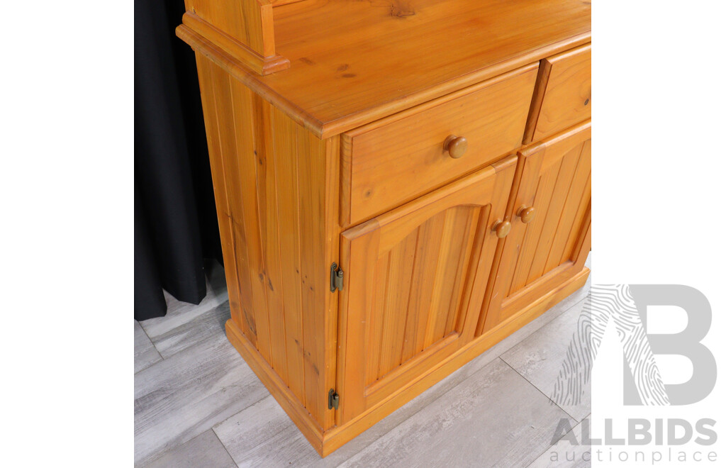 Modern Pine Buffet with Hutch