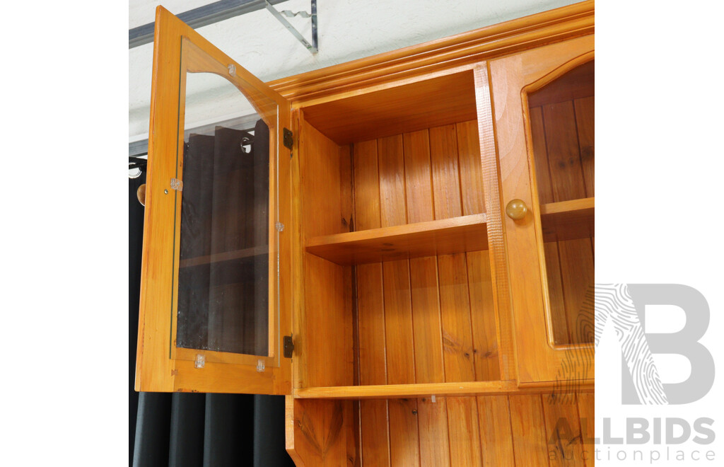 Modern Pine Buffet with Hutch