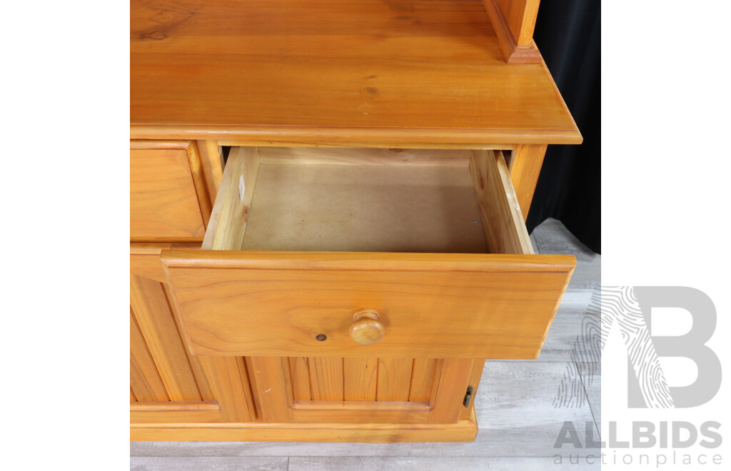 Modern Pine Buffet with Hutch