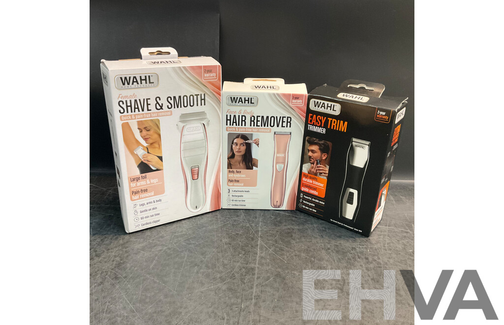 WAHL Ladies Shaver/Hair Remover & Men's Trimmer - Lot of 3