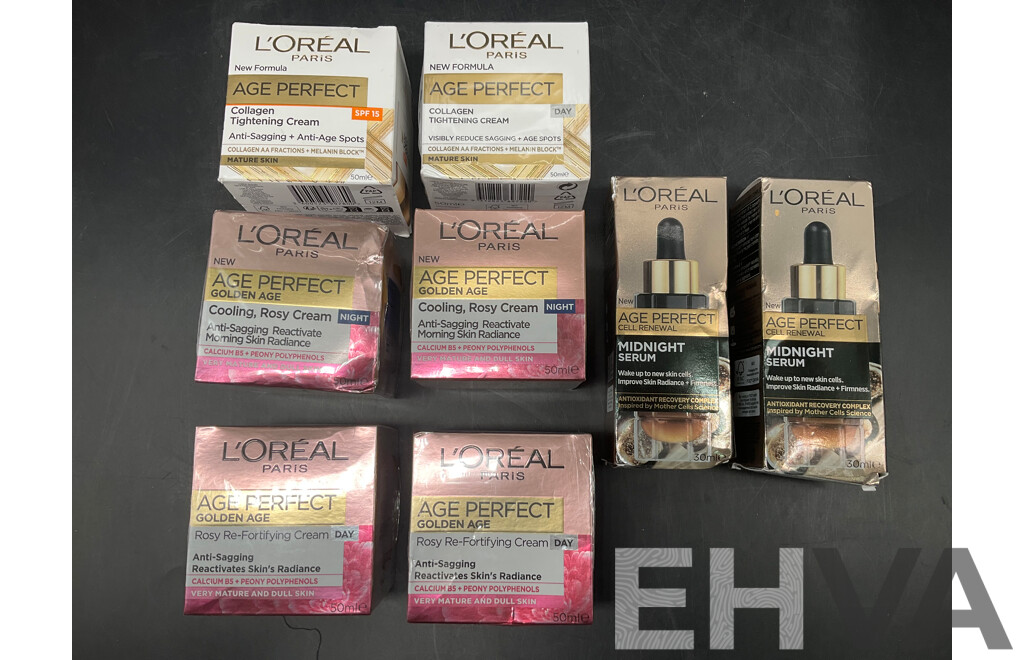 LOREAL Paris Age Perfect Creams and Serums - Lot of 8