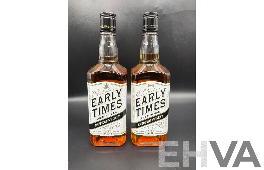 EARLY TIMES American Whisky 700ml  - Lot of 2