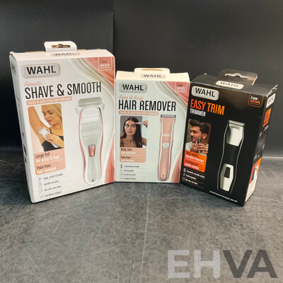WAHL Ladies Shaver/Hair Remover & Men's Trimmer - Lot of 3