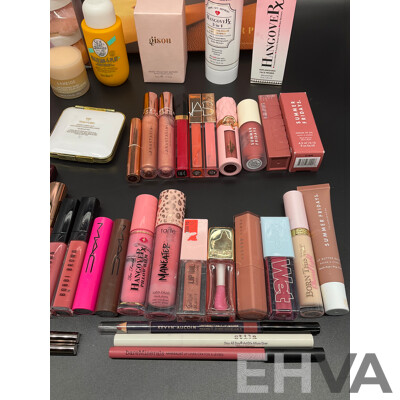 Assorted Used / Unused Cosmetics Including Too Faced, MAC, NARS, TOM FORD, Morphe, Charlotte Tilbury, Gisou and More