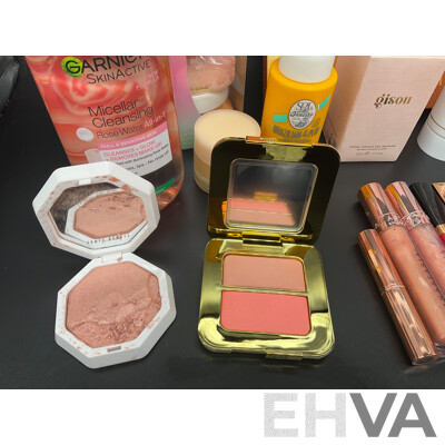 Assorted Used / Unused Cosmetics Including Too Faced, MAC, NARS, TOM FORD, Morphe, Charlotte Tilbury, Gisou and More