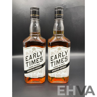 EARLY TIMES American Whisky 700ml  - Lot of 2