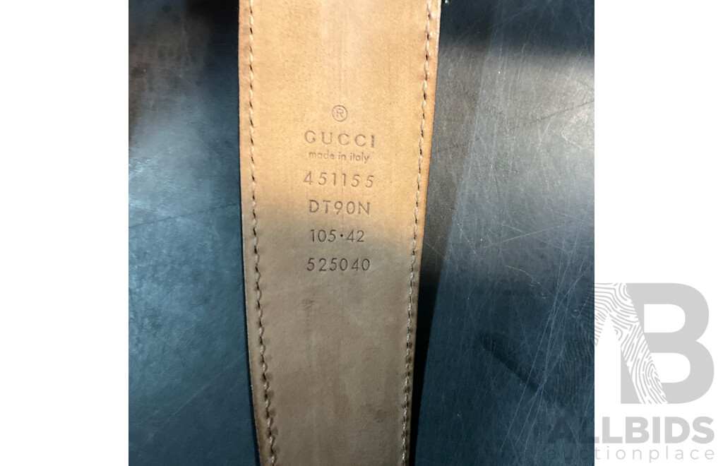 Leather Belt Size 105 Branded GUCCI with Louis Vuitton Box