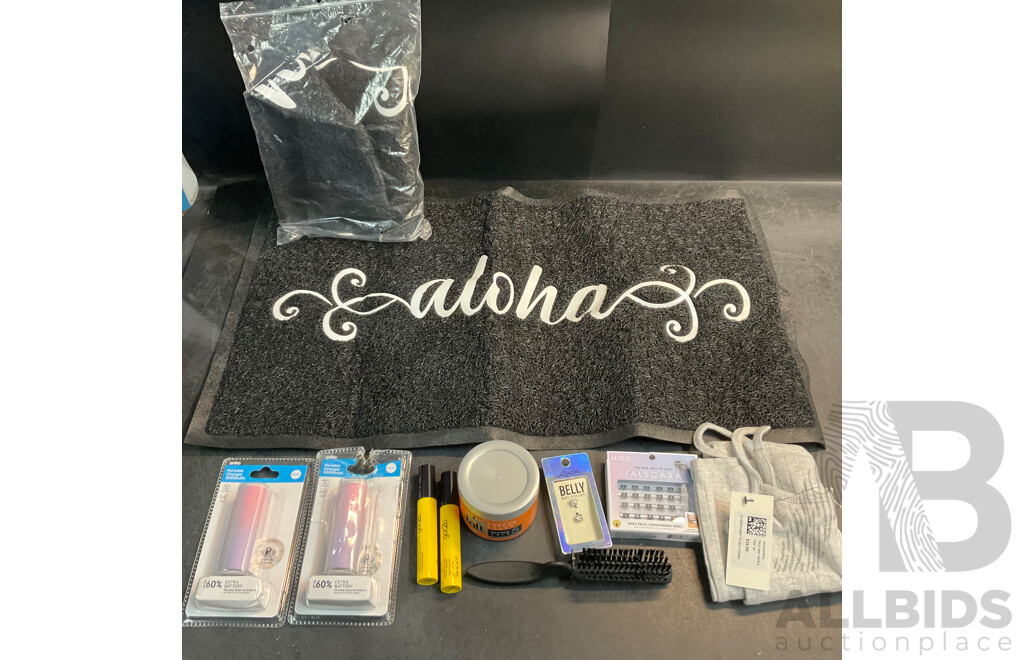 Aloha Door Mat & Assorted Household Items - Lot of 11