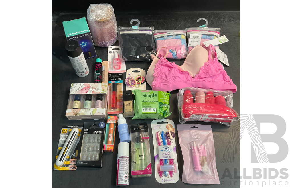 Assorted of Beauty Items & Crop Top & Underwear Size 12