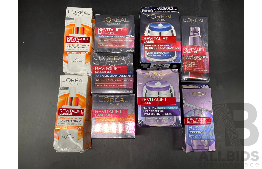 LOREAL Paris Creams and Serums - Lot of 9