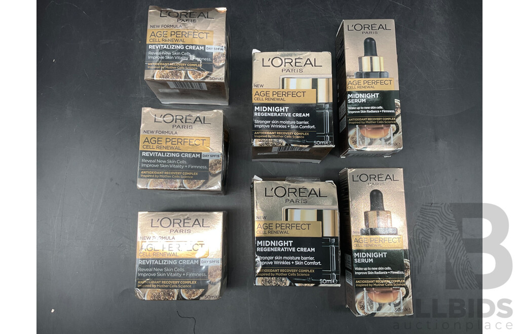 LOREAL Paris Age Perfect Creams and Serums - Lot of 7