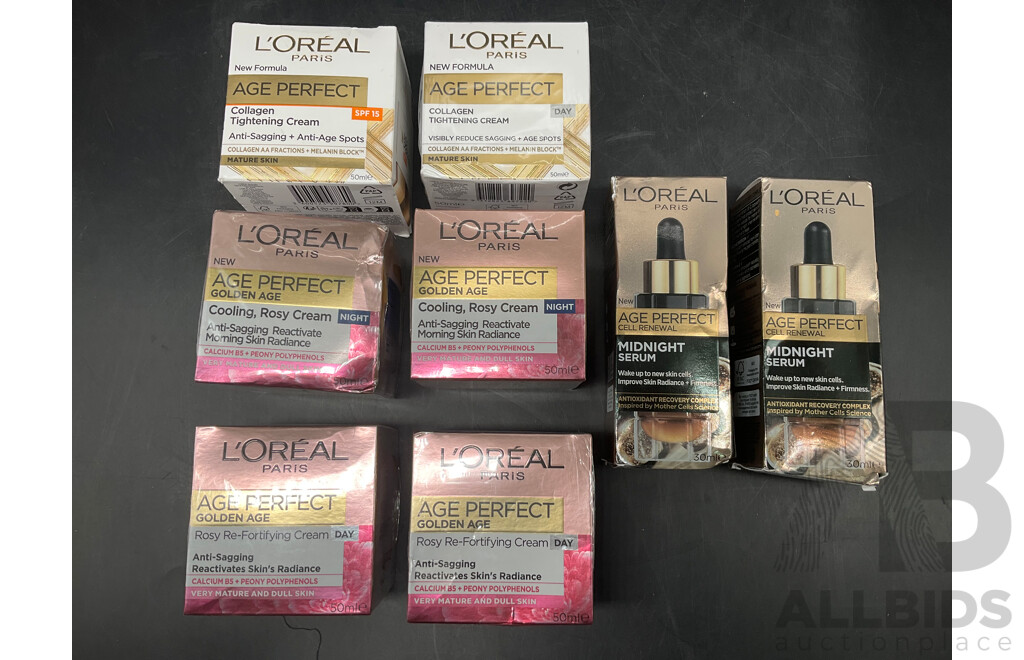 LOREAL Paris Age Perfect Creams and Serums - Lot of 8