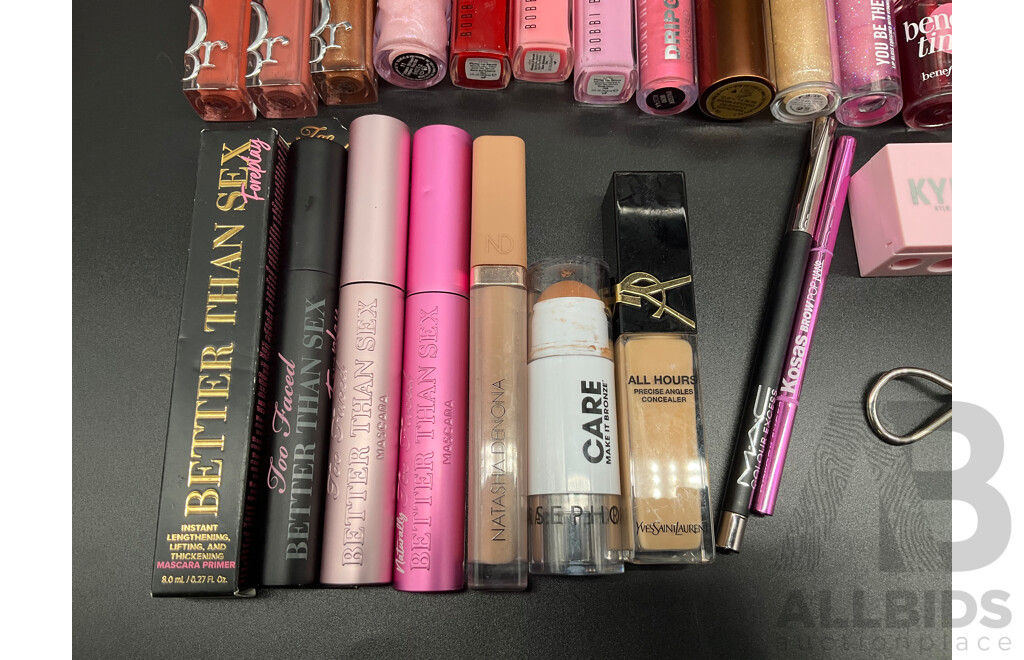Assorted Cosmetics Including MAC, YSL, Dior, Sephora, Urban Decay, Drunk Elephant, Too Faced and More